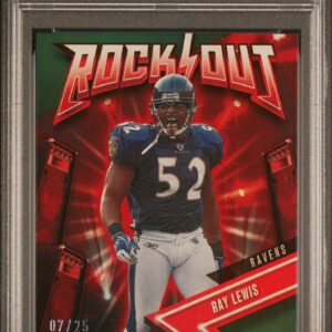 2023 Absolute #16 Ray Lewis /25 PSA 10 Rock Out Green Spectrum