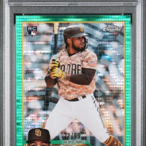 2023 Topps Chrome #184 Eguy Rosario RC /99 PSA 10 Green Sonar Refractor Front