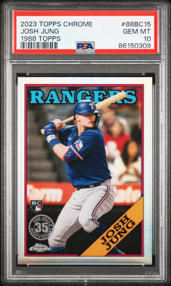 2023 Topps Chrome #88BC15 Josh Jung RC PSA 10 1988 Topps Front