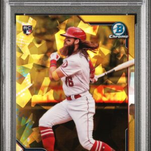 2022 Bowman Sapphire #70 Brandon Marsh RC /50 PSA 10 Yellow Front