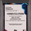 2023 Bowman's Best #B23TT Tucker Toman Auto PSA 9 Best of 2023 Autograph Back