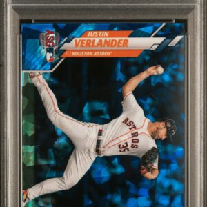 2020 Topps Chrome #194 Justin Verlander PSA 10 Sapphire Refractor Front