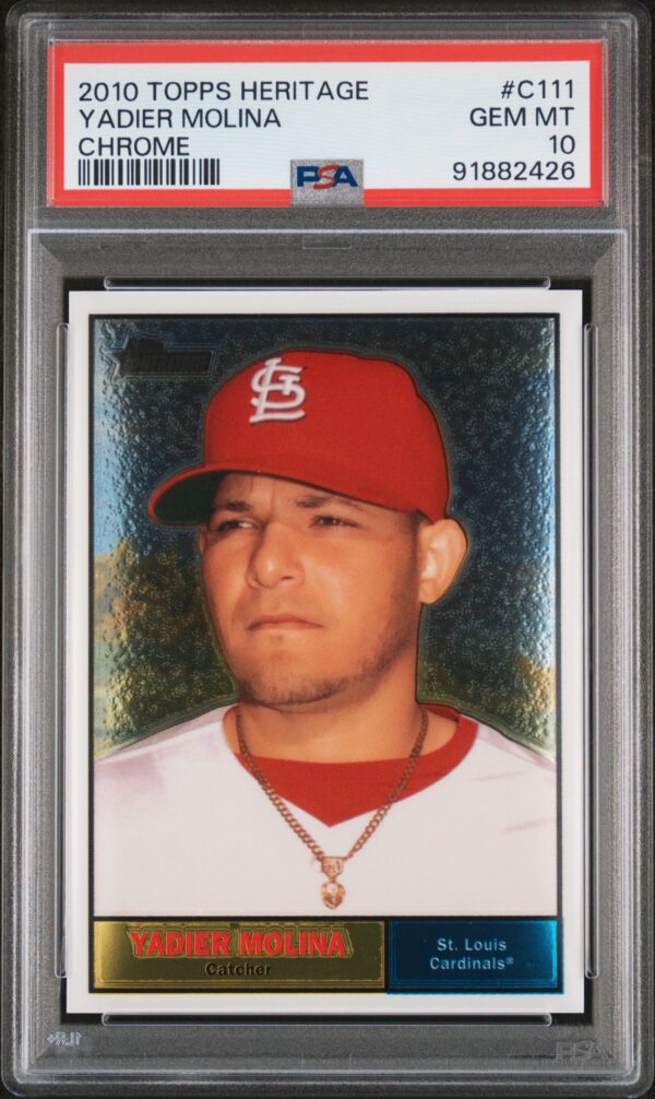 2010 Topps Heritage #C111 Yadier Molina /1961 PSA 10 Chrome