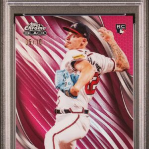 2024 Topps Chrome Black #16 AJ Smith-SHawver RC /10 PSA 10 Magenta Refractor Front