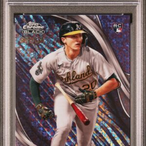 2024 Topps Chrome Black #40 Zack Gelof RC /150 PSA 10 Purple Mini Diamond Refractor Front