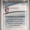 2020 Topps Chrome #RRCRMB Mookie Betts RC PSA 9 Retro Rookie Patch Relic Back