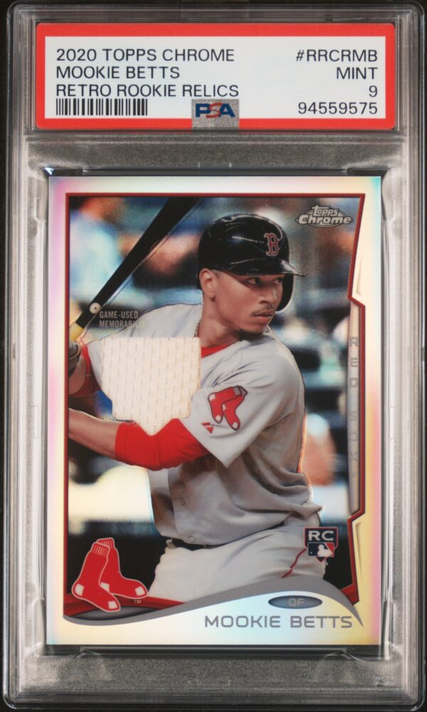 2020 Topps Chrome #RRCRMB Mookie Betts RC PSA 9 Retro Rookie Patch Relic Front