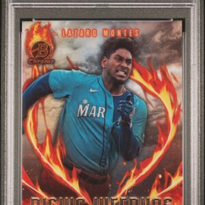 2024 Bowman #RI19 Lazaro Montes PSA 10 Rising Infernos Refractor Front