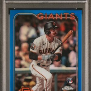 2024 Topps Chrome #22 Wade Meckler RC /140 PSA 10 Blue Refractor Front