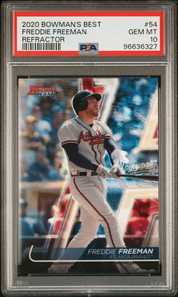 2020 Bowman's Best #54 Freddie Freeman PSA 10 Refractor Front