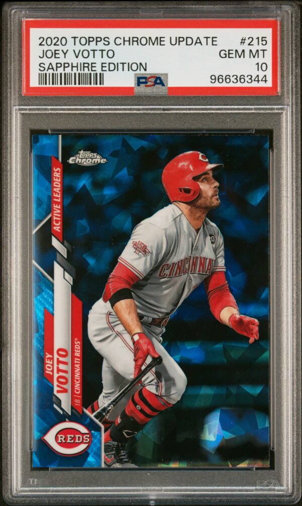 2020 Topps Chrome Update #215 Joey Votto PSA 10 Sapphire Front