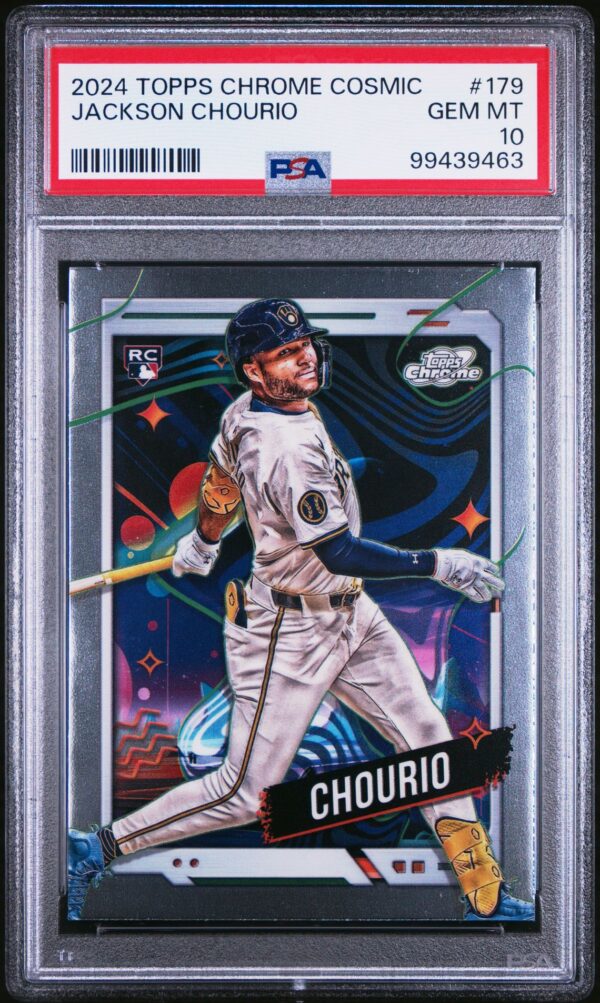 2024 Topps Cosmic Chrome #179 Jackson Chourio RC PSA 10 Front